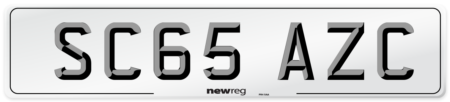 SC65 AZC Number Plate from New Reg